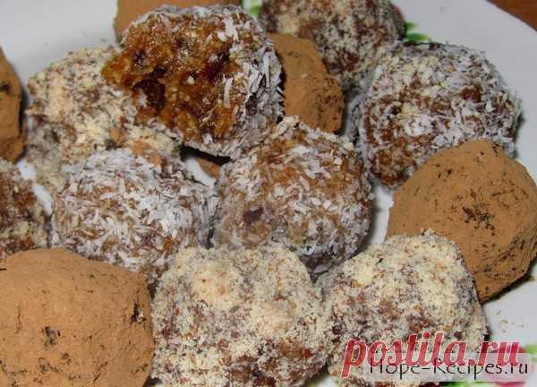 Домашние конфеты из миндаля и фиников © Кулинарный блог #Рецепты Надежды