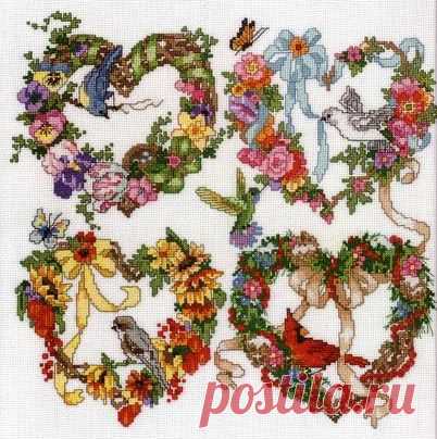 Вышивка ко дню влюбленных.