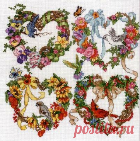 Вышивка ко дню влюбленных.