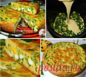 ПИРОГ С ЯЙЦАМИ И ЗЕЛЕНЫМ ЛУКОМ