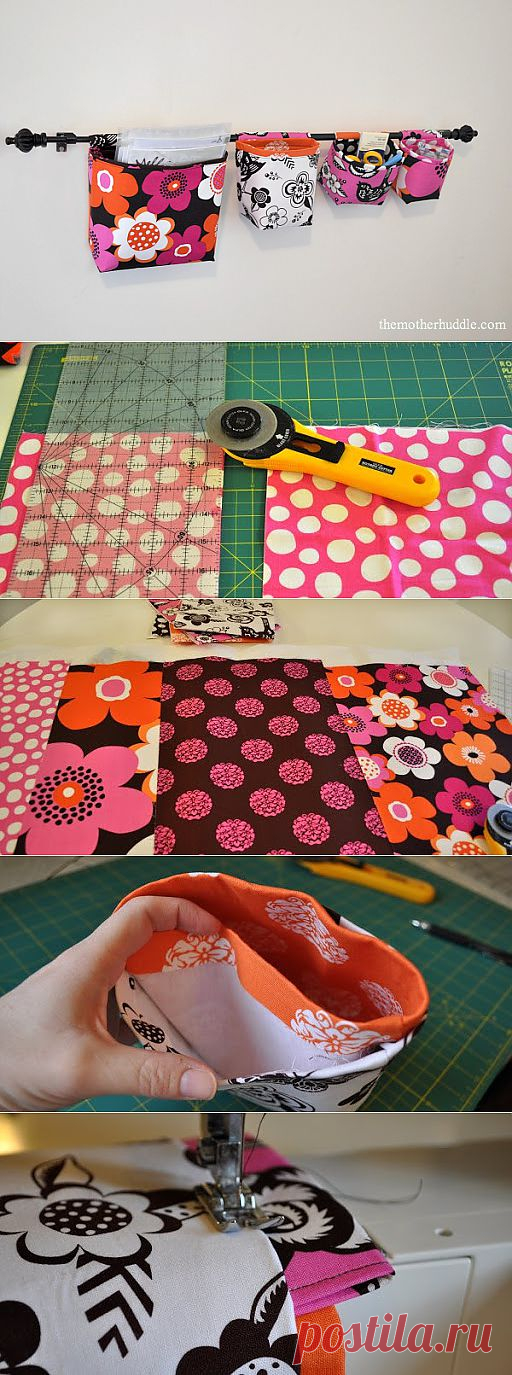 Tutorial – Hanging Fabric Baskets Or Pockets | The Mother Huddle