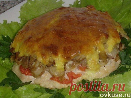 Мясо с грибами под нежной, хрустящей корочкой - Простые рецепты Овкусе.ру