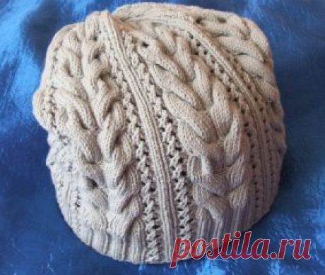 Шапочка и митенки “Ажурная осень” вязаные спицами.
                           
Размер: на окружность головы 55-57 см
Вам потребуется: 80 г пряжи на шапочку и 40 г пряжи на 
митенки (ALIZE Cotton Gold, 55% хлопок, 45% акрил, вес: 100 гр., длина: 
330 м), круговые спицы.
Основные узоры:
Резинка: вязать по схеме (раппорт 24 петли и 4 ряда)
Основной узор для шапочки: вязать по схеме (раппорт 31 петля и с 7-го по 16-й ряд)
Основной узор для митенок: вязать по схеме (раппорт 55 ...