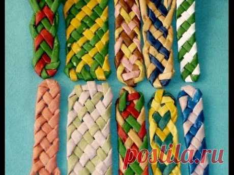 Плетение полосок из бумаги - Часть 1 / Weave the strips of paper tubes - Part 1 - YouTube