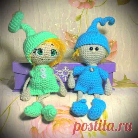 Гномашка и Гномишка
#вязаниекрючком#игрушкикрючком#гном#