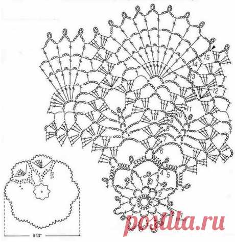 Красивая ажурная салфетка