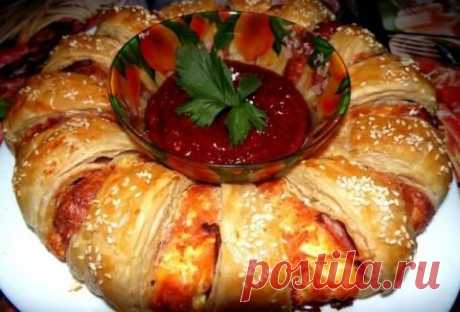 Слоеный пирог &quot;Венок&quot; : мастер-класс