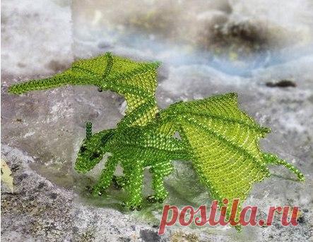 Объемный дракончик из бисера / Путь моды