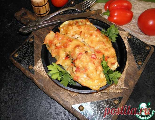 Кабачки, фаршированные курицей и овощами - кулинарный рецепт