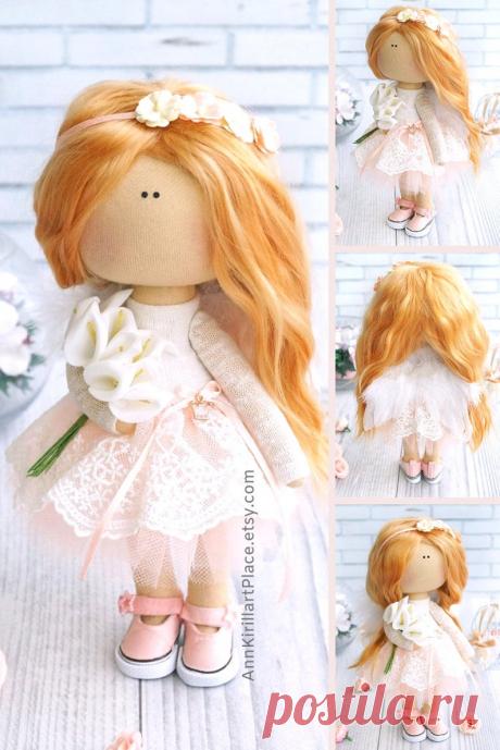Pink Angel Doll Handmade Tender Colors Art Doll Home | Etsy