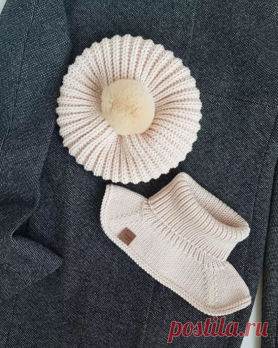 Берет английской резинкой спицами Автор: @zaytseva_handmade