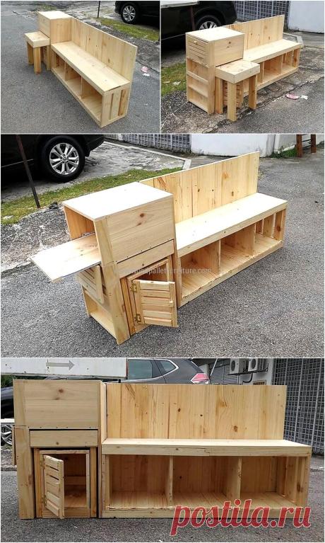Pallets Made Entertainment Console Plan | Wood Pallet Furniture