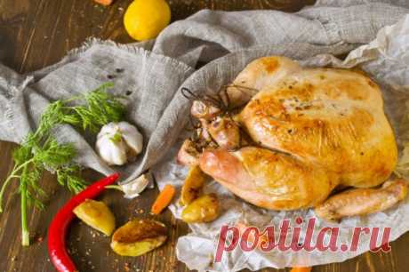 Курица, запечённая в духовке целиком. Пошаговый рецепт с фото - Ботаничка.ru