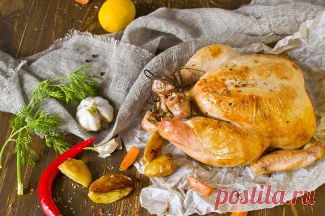 Курица, запечённая в духовке целиком. Пошаговый рецепт с фото - Ботаничка.ru