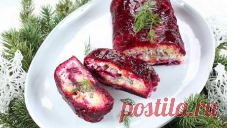 Салат «Селедка под шубой» в виде рулета