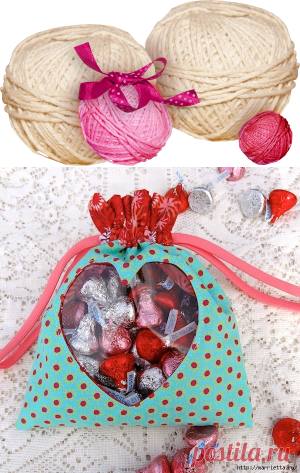 Шьем мешочек с прозрачным окошком