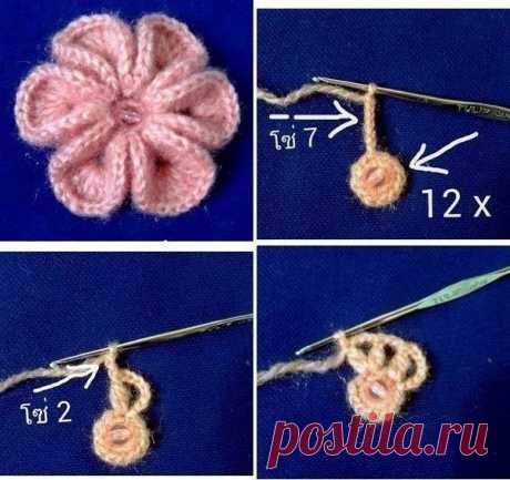Мотив в виде объемного цветка