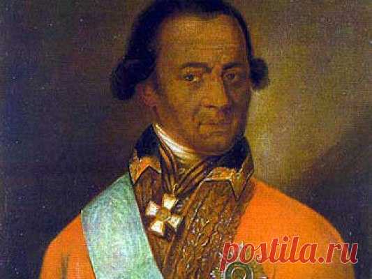 Абрам Петрович Ганнибал ("Арап Петра Великого") служил во французской армии, участвовал в испанской войне, после смерти Петра I был сослан в Сибирь, развивал в России картофелеводство. / Историческая справка