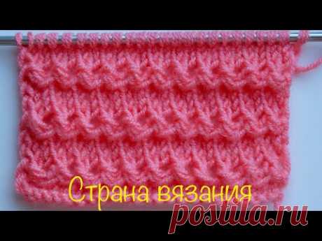 Узоры спицами. Простая мережка