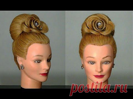 &quot;Бабетта&quot; с розой, цветок из волос. Hair made rose. - YouTube