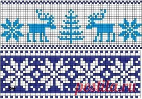 Манишка спицами норвежским узором