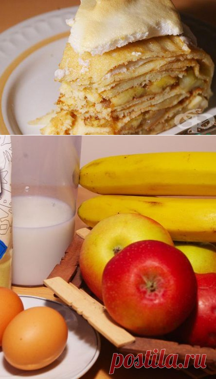 Есенна торта от катми с ябълки, банани и сметана | Рецепти Framar.bg