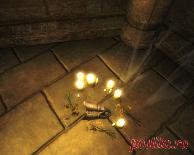 Поднимаем с пола часовни Перчатки Крестоносца.
We pick up the Gauntlets of the Crusader from the floor of the chapel