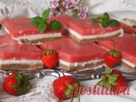 Овсяные квадратики «Клубника со сливками»