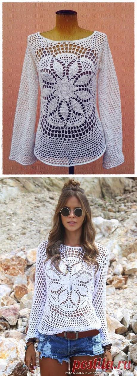 пуловер крючком