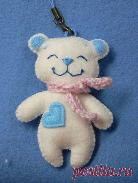 Мишка из фетра (брелок)