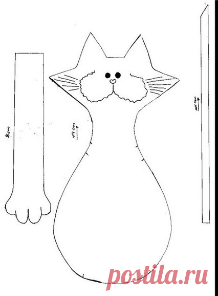 Как сшить игрушку примитива кошка, котята, кот. Выкройка кошек, кота / Мастер-класс