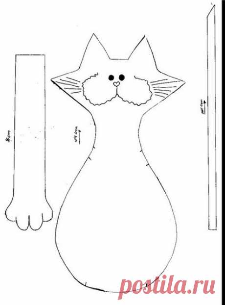 Как сшить игрушку примитива кошка, котята, кот. Выкройка кошек, кота / Мастер-класс