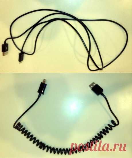 Как скрутить USB-кабель в спираль. Мастер-класс