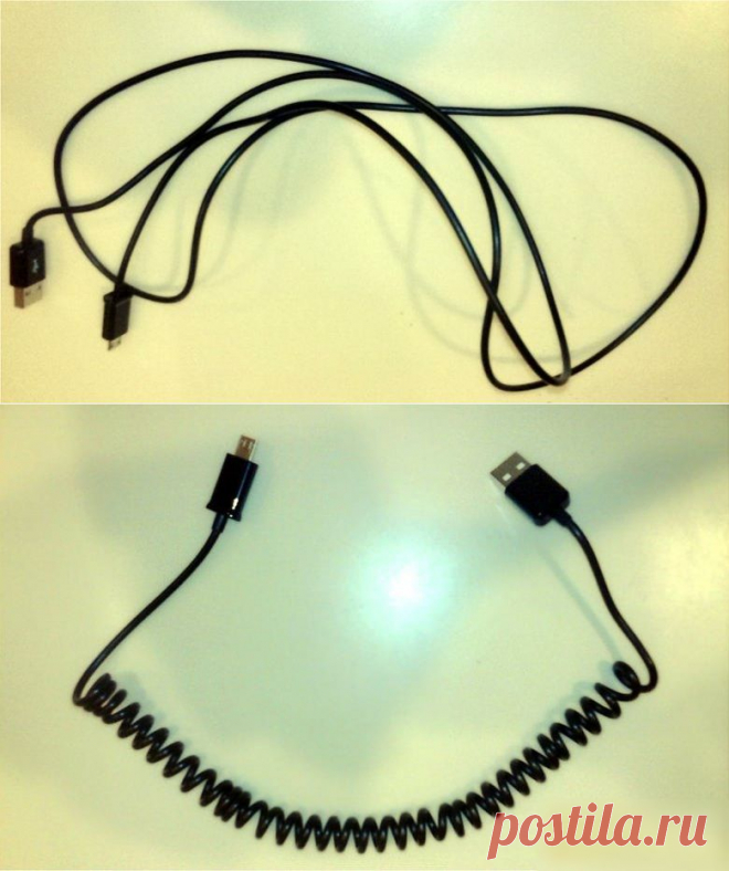 Как скрутить USB-кабель в спираль. Мастер-класс