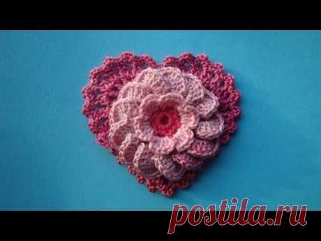 Как вязать сердечко How to crochet heart  Урок 326