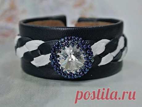 Создаем кожаный браслет в морском стиле с кристаллом Swarovski