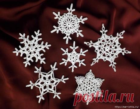 Снежинки крючком. Схемы вязания и видео мастер-класс » Женский Мир