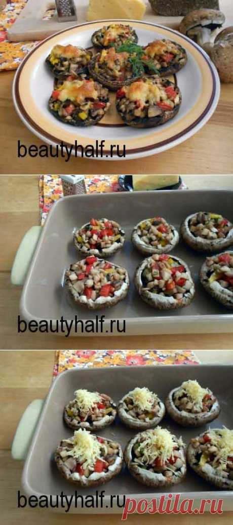 Фаршированные шампиньоны в духовке