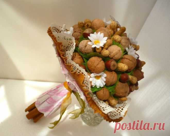 Букеты из орехов (79 фото) - пошаговые инструкции создания букетов для мужчин и женщин