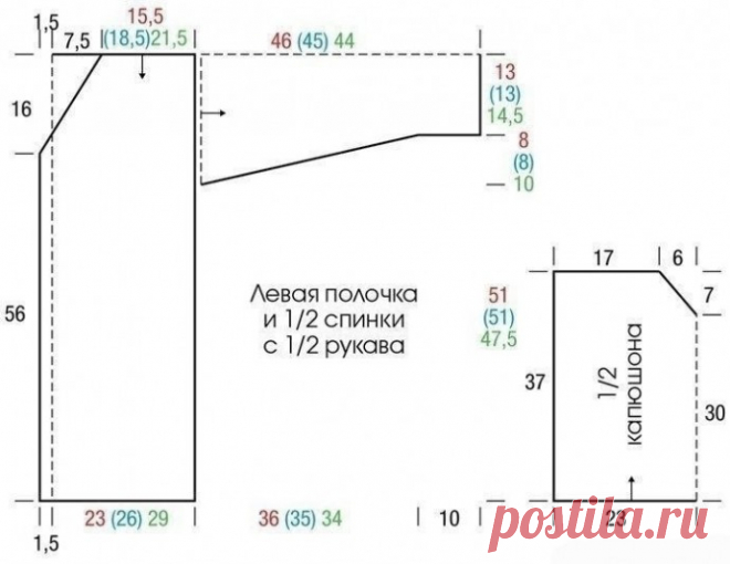Вяжем жакет с капюшоном
