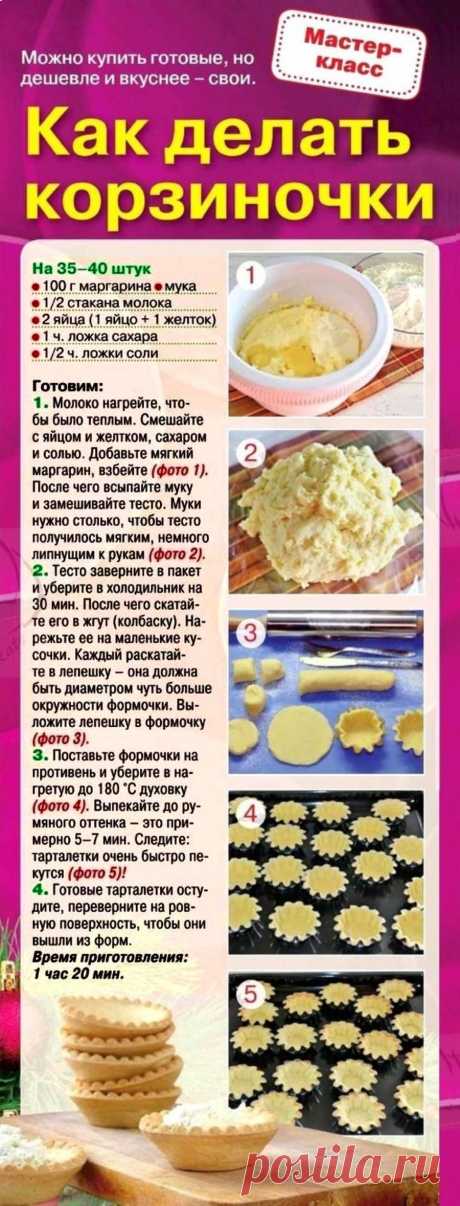 Как делать тарталетки (корзиночки)