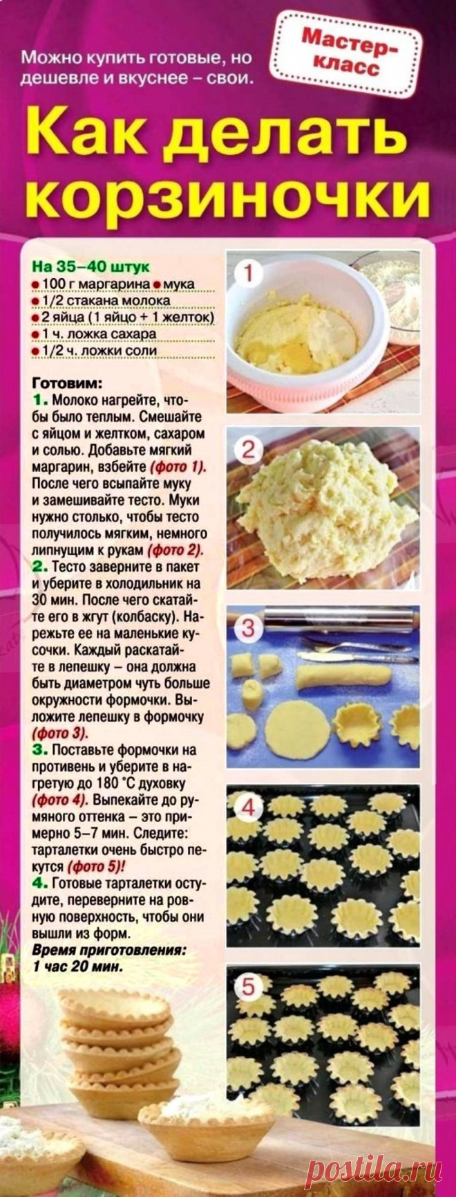 Как делать тарталетки (корзиночки)