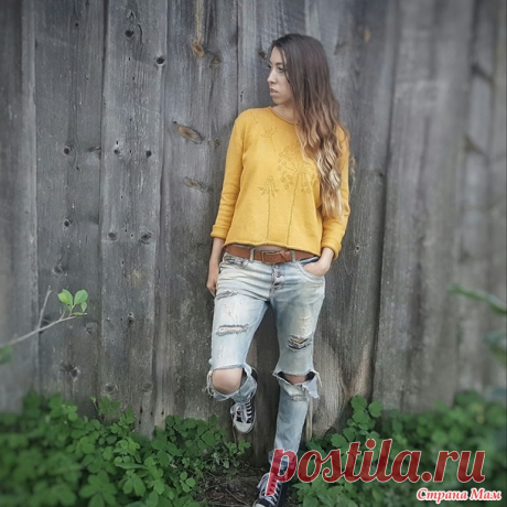. Свитер с одуванчиками - Вязание - Страна Мам