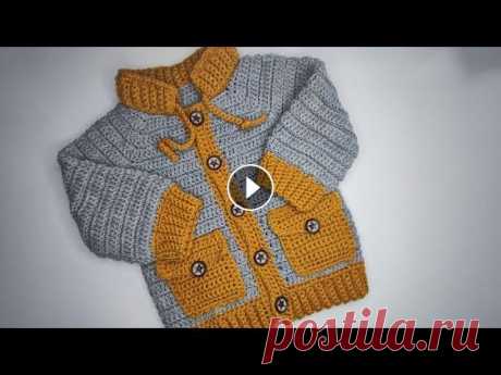 Вязание крючком #28 Кофта для мальчика крючком / Часть 1 мои́ Instagram @Simona_crochet Facebook @CrochetwithSimona...