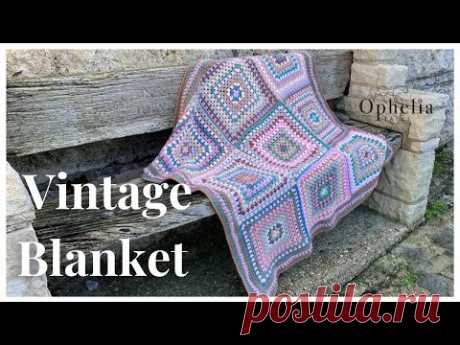 VINTAGE STYLE CROCHET BLANKET // Tutorial // Easy Pattern With Delicate 3D Roses Border