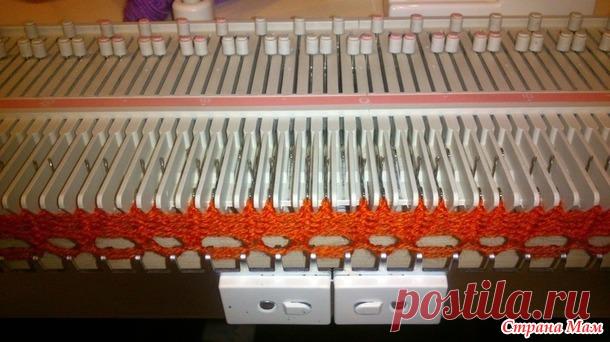 . МК Вязание резинки 2/1 на однофонтурной машине. А так же: ЧВ при ажурной вязке на примере оката рукава. - Машинное вязание - Страна Мам