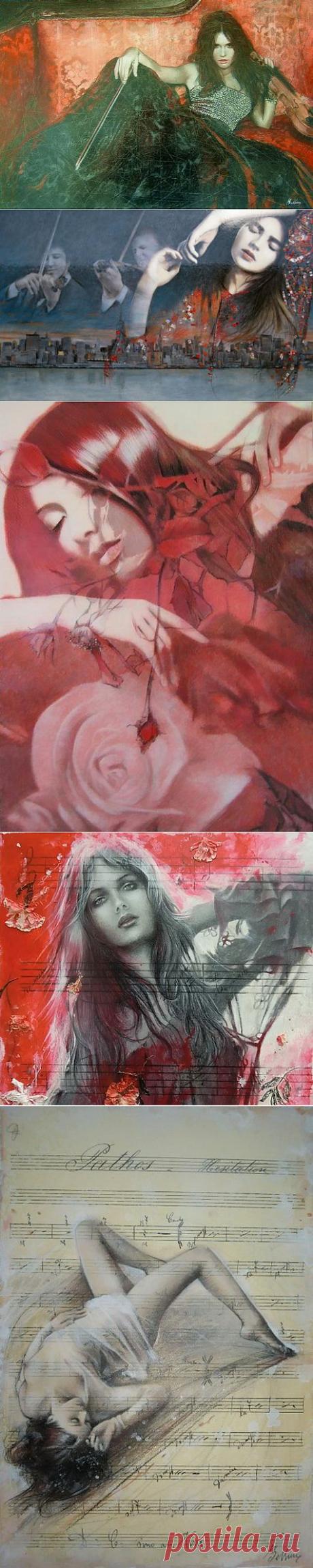 Я женщина-скрипка... В футляре из мелочных будней
Скрываюсь от тех, кто не знает мелодий и нот...
И в грусти изменчивых правил, желаний и судеб
Я жду музыканта, который меня распоет...
А то достают из футляра, согласно программы,
Потом, положившись на свет романтических лун,
С трудом извлекают стандартные, ровные гаммы,
Надеясь, что струны и сами сыграют ноктюрн..
Но я не играю, чаруя восторженной страстью...