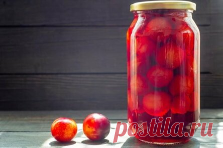 Компот на зиму из красной алычи