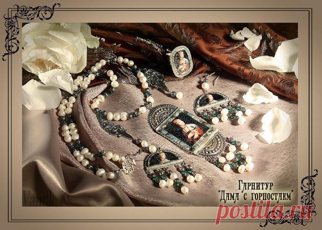 Мастера рукоделия - рукоделие для дома. Бесплатные мастер-классы, фото и видео уроки - Мастер-класс по декупажу на пластике: Гарнитур "Дама с горностаем"