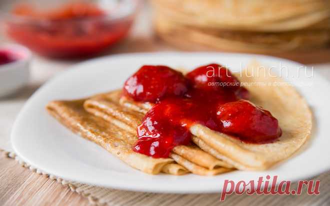 Тонкие блины на молоке. Быстро, вкусно и красиво